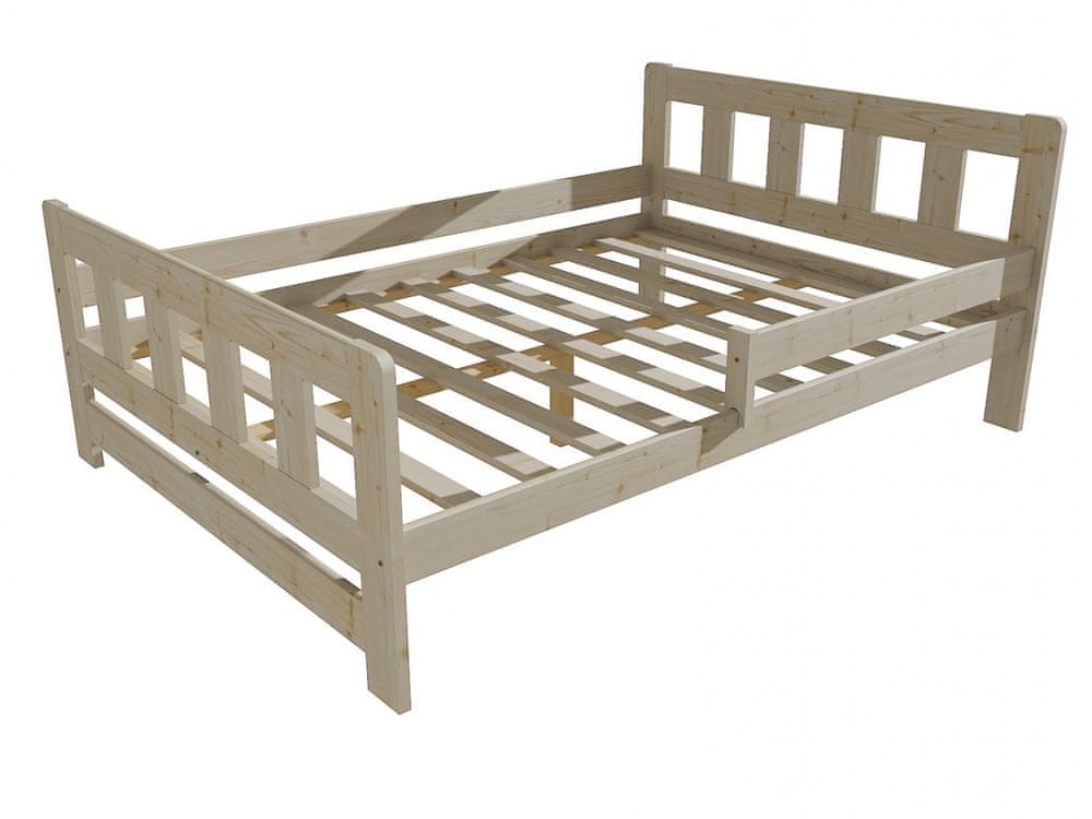 eoshop Detská posteľ so zábranou VMK010FA KIDS (Rozmer: 120 x 200 cm, Farba dreva: surové drevo)